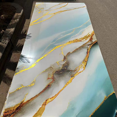 1220*2440mm 3D ψηφιακή εκτύπωση UV μαρμάρινο φύλλο UV πλακέτες για τοίχους τηλεόρασης