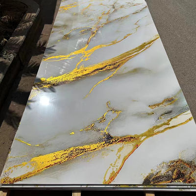 1220*2440mm 3D ψηφιακή εκτύπωση UV μαρμάρινο φύλλο UV πλακέτες για τοίχους τηλεόρασης