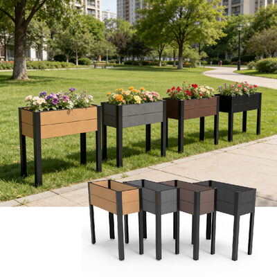 Σύγχρονο Υψωμένο Υψωμένο Κήπο Με Ανερόπλεκτο Πυροσβεστικό Περιβαλλοντικά φιλικό ξύλο πλαστικό σύνθετο για εξωτερικούς χώρους
