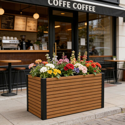 Σύγχρονο Αδιάβροχο Πυράντοχο Οικολογικό Υπερυψωμένο Κρεβάτι Κήπου Ζαρντινιέρα για Εξωτερική Χρήση