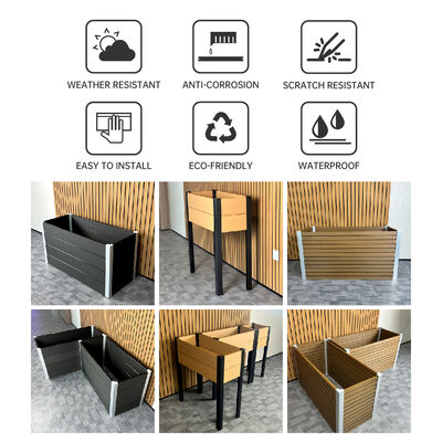 Σύγχρονο Αδιάβροχο Πυράντοχο Οικολογικό Υπερυψωμένο Κρεβάτι Κήπου Ζαρντινιέρα για Εξωτερική Χρήση