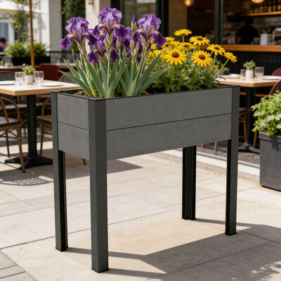 Υπερυψωμένο παρτέρι με μεταλλικά πόδια για εξωτερικό αίθριο, κήπο λαχανικών στην αυλή