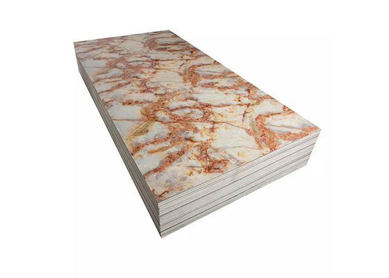 Πολυτέλειας υψηλή στιλπνή 1220x2440mm 3mm PVC μαρμάρινη διακόσμηση τοίχων φύλλων εσωτερική