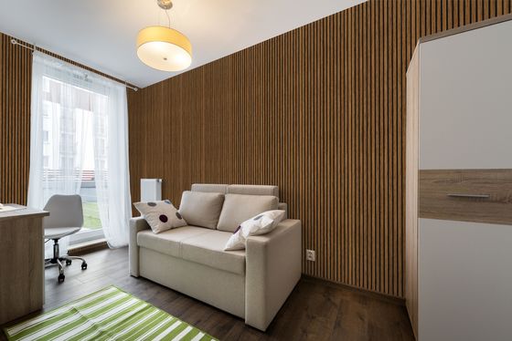 Ηχομόνωση Absorb Mdf Pet Board Ακουστικά ξύλινα πάνελ τοίχου